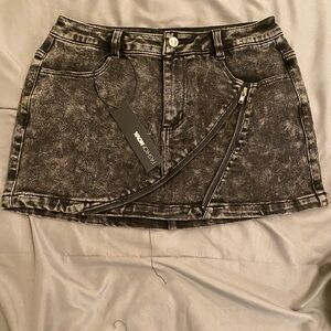 Charcoal Denim Mini Skirt